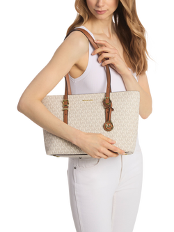 Michael Kors Quinn Medium Tote Bag - view 2, White/Multi