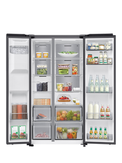 Samsung Series 6 RS70F64KEFEU Freestanding 65/35 Smart American Fridge Freezer with SpaceMax™, Black - view 2, Black