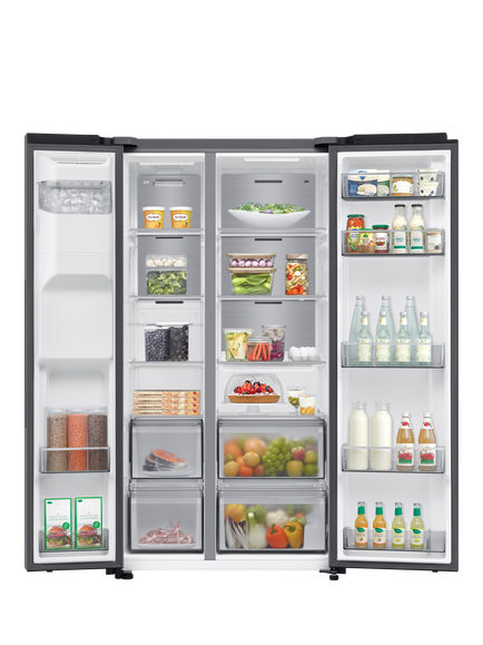 Samsung Series 6 RS70F64KET / RS70F64KEF Freestanding 65/35 Smart American Fridge Freezer with SpaceMax™ - view 2, Silver