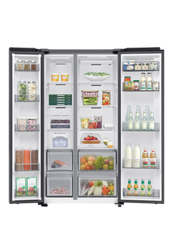 Samsung Series 7 RS70F68QBTEU 65/35 Smart American Fridge Freezer with SpaceMax™, Silver - view 2, Silver