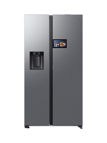 Samsung Bespoke AI Series 9 RS90F64EDTEU Freestanding 65/35 Smart American Fridge Freezer with AI Home, Silver, Silver