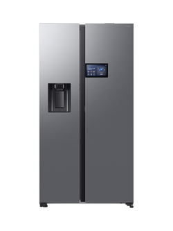 Samsung Series 9 RS90F64EETEU Freestanding 65/35 Smart American Fridge Freezer with AI Home, Silver, Silver