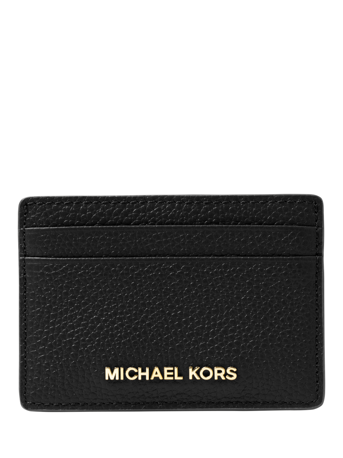 Product image 1 of 3, which shows Michael Kors Jet Set Leather Card Holder, Black