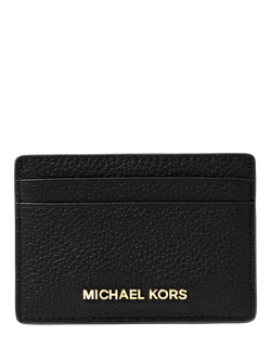 Michael Kors Jet Set Leather Card Holder, Black, Black