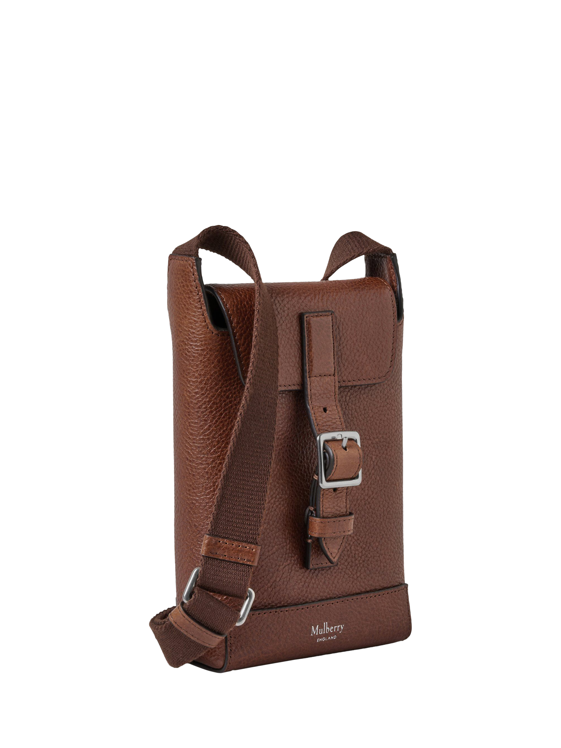 Product image 3 of 5, which shows Mulberry Chiltern Natural Vegetable Tanned Leather Phone Pouch, Oak