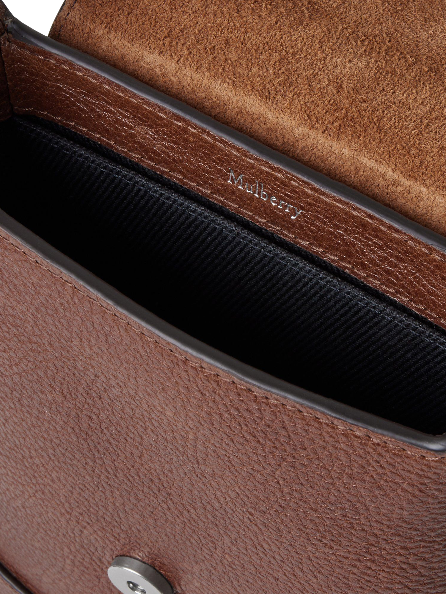 Product image 4 of 5, which shows Mulberry Chiltern Natural Vegetable Tanned Leather Phone Pouch, Oak