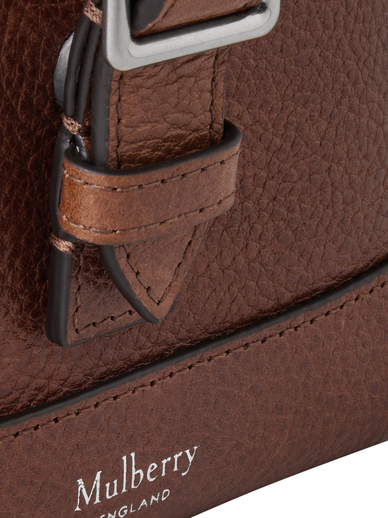 Product image 5 of 5, which shows Mulberry Chiltern Natural Vegetable Tanned Leather Phone Pouch, Oak