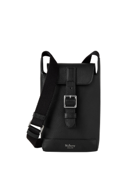 Mulberry Chiltern Natural Vegetable Tanned Leather Phone Pouch, Black