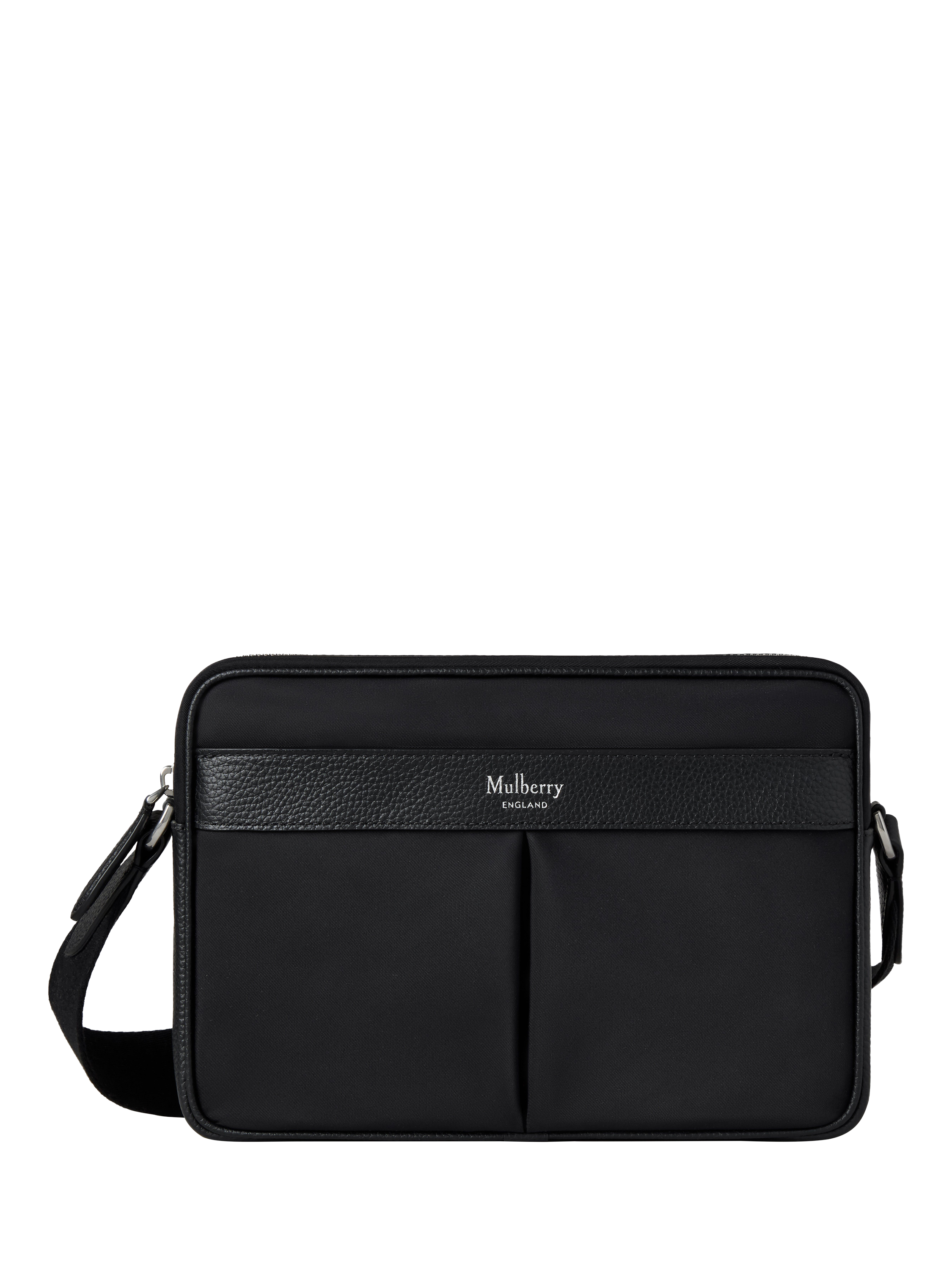 Product image 1 of 5, which shows Mulberry Heritage Nylon Crossbody Bag, Black