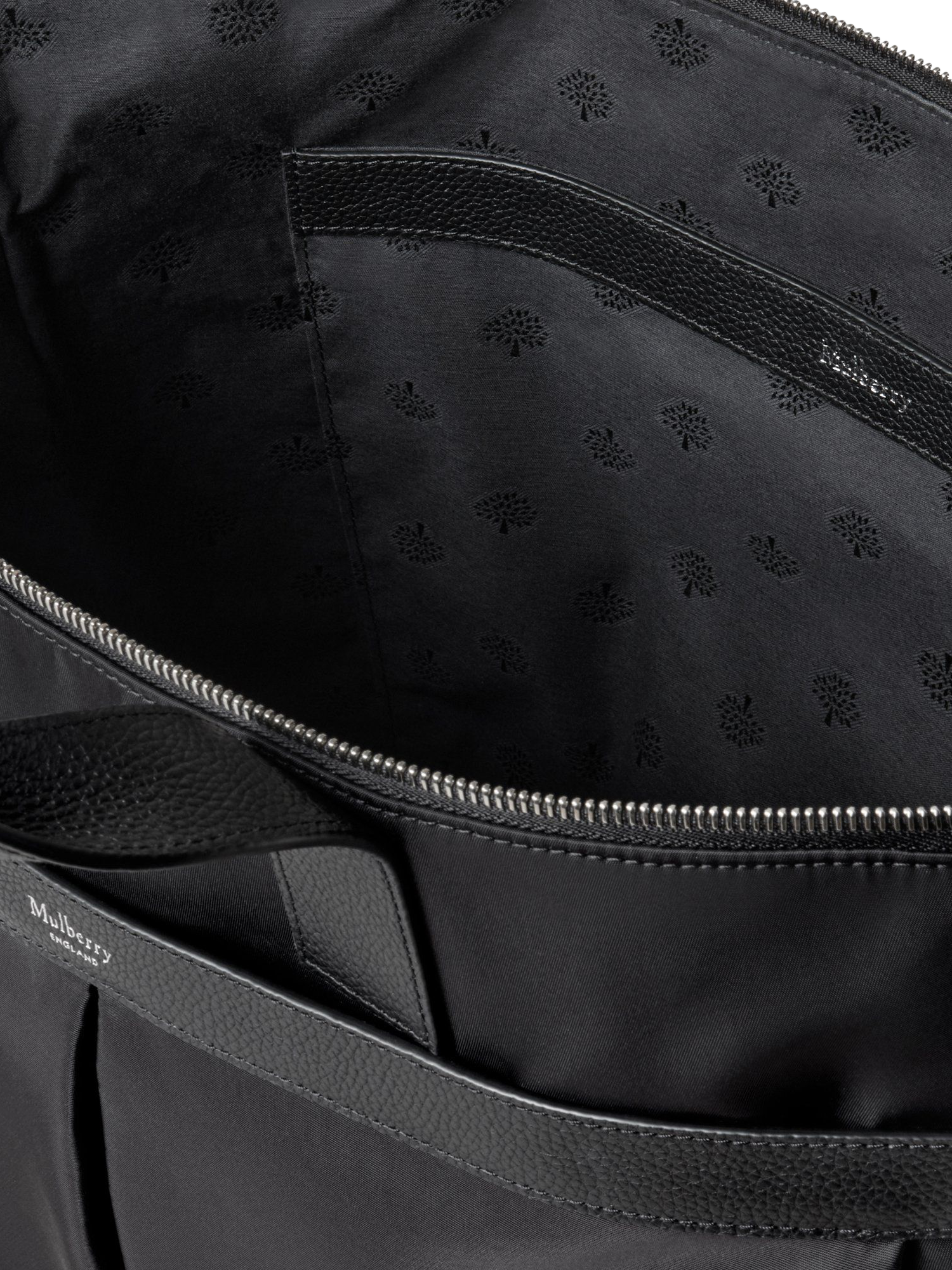 Product image 5 of 6, which shows Mulberry Heritage Nylon Zipped Tote Bag, Black