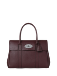 Mulberry Bayswater Classic Grain Leather Handbag, Black Cherry