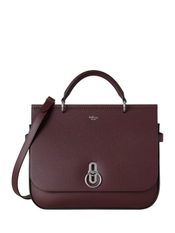 Mulberry Large Amberley Top Handle Leather Bag, Black Cherry, Black Cherry