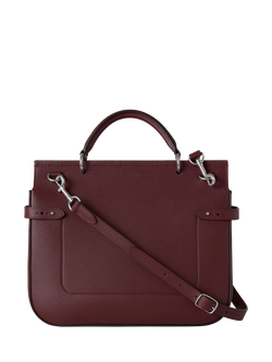 Mulberry Large Amberley Top Handle Leather Bag, Black Cherry - view 2, Black Cherry