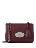 Mulberry Lily Classic Grain Leather Shoulder Bag, Black Cherry