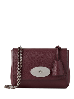 Mulberry Lily Classic Grain Leather Shoulder Bag, Black Cherry
