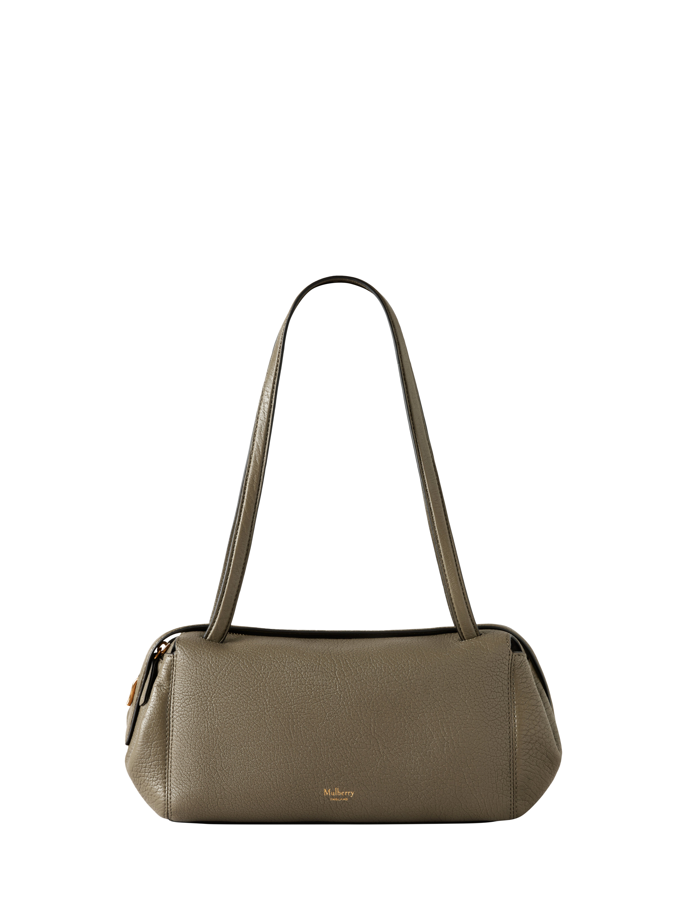 Product image 1 of 5, which shows Mulberry Meadow Small Leather Hobo Bag, Linen Green