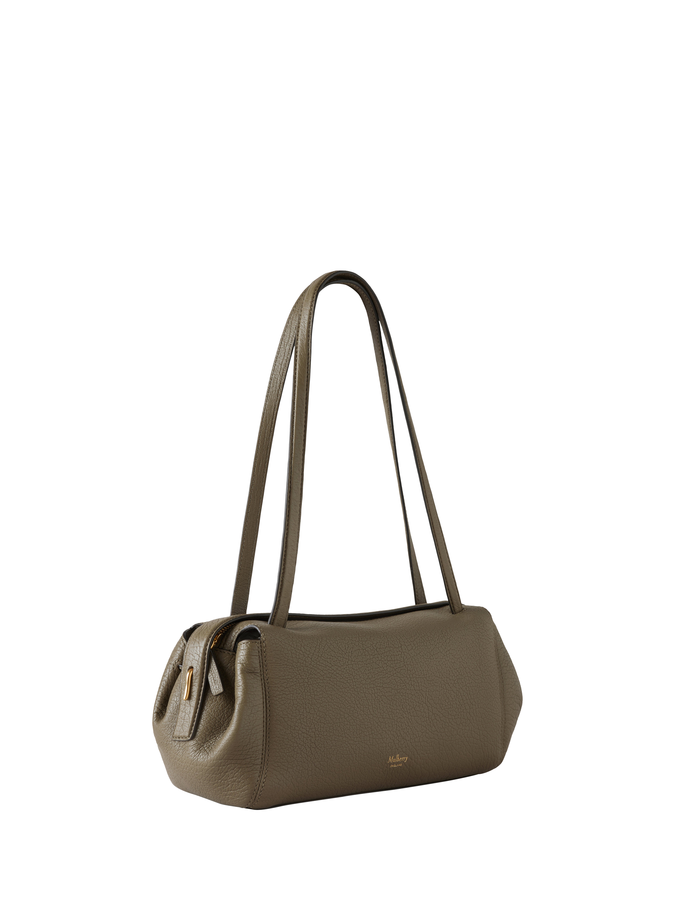 Product image 3 of 5, which shows Mulberry Meadow Small Leather Hobo Bag, Linen Green