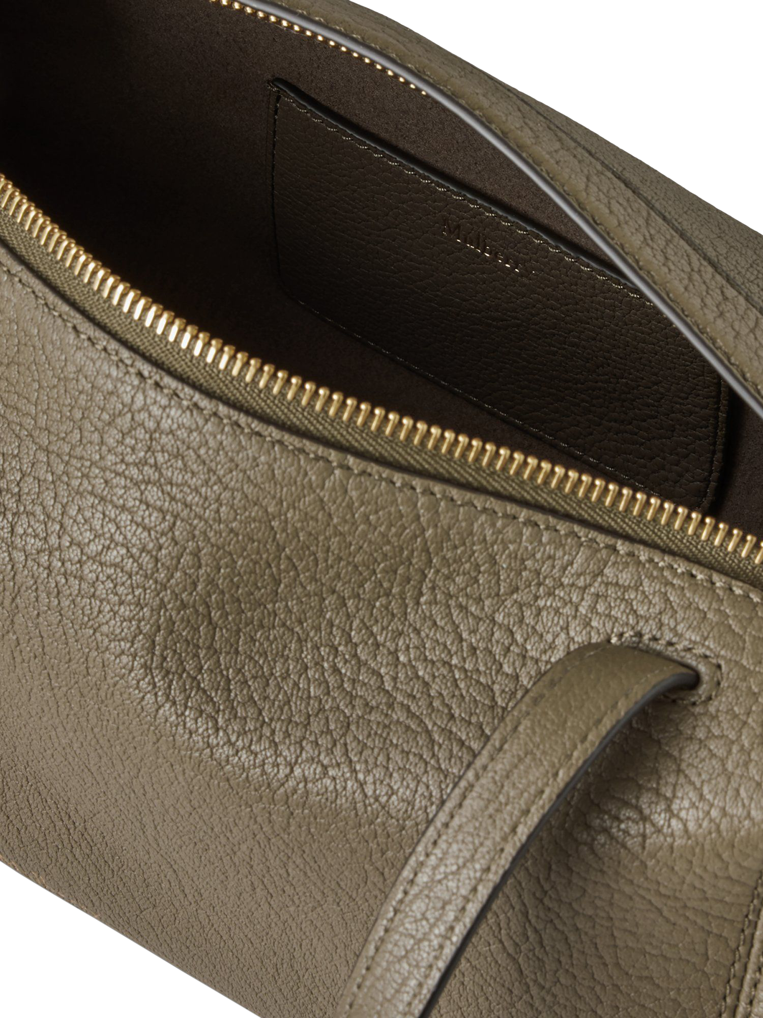 Product image 4 of 5, which shows Mulberry Meadow Small Leather Hobo Bag, Linen Green