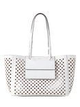 Mulberry Perforated Leather Tote Bag, White