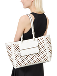 Mulberry Perforated Leather Tote Bag, White