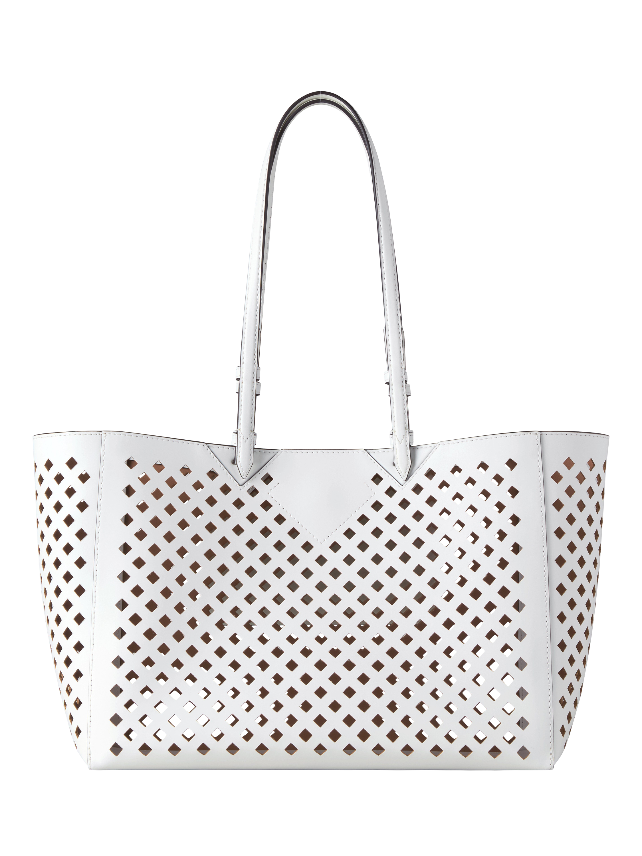 Product image 3 of 7, which shows Mulberry Perforated Leather Tote Bag, White