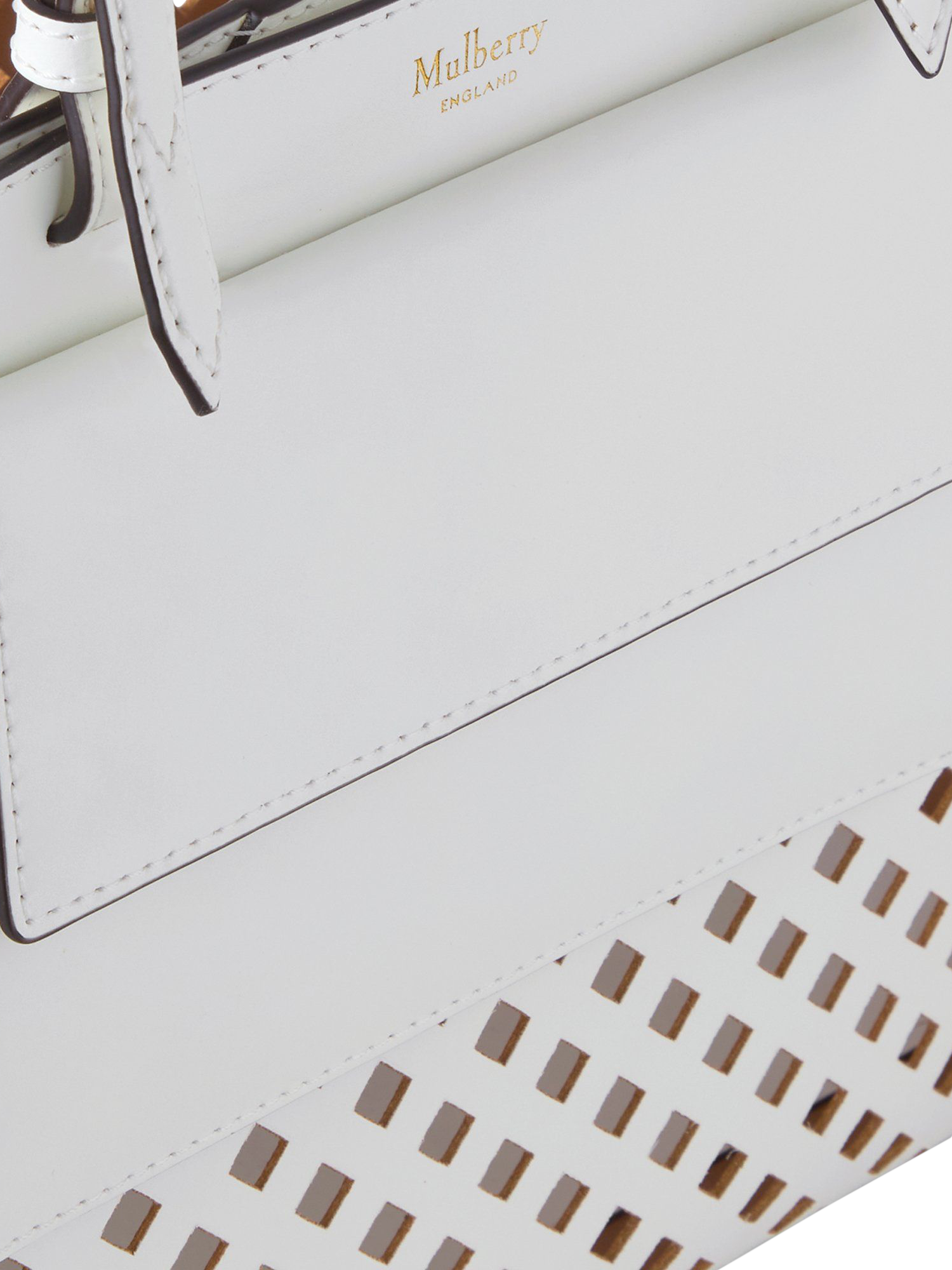 Product image 5 of 7, which shows Mulberry Perforated Leather Tote Bag, White