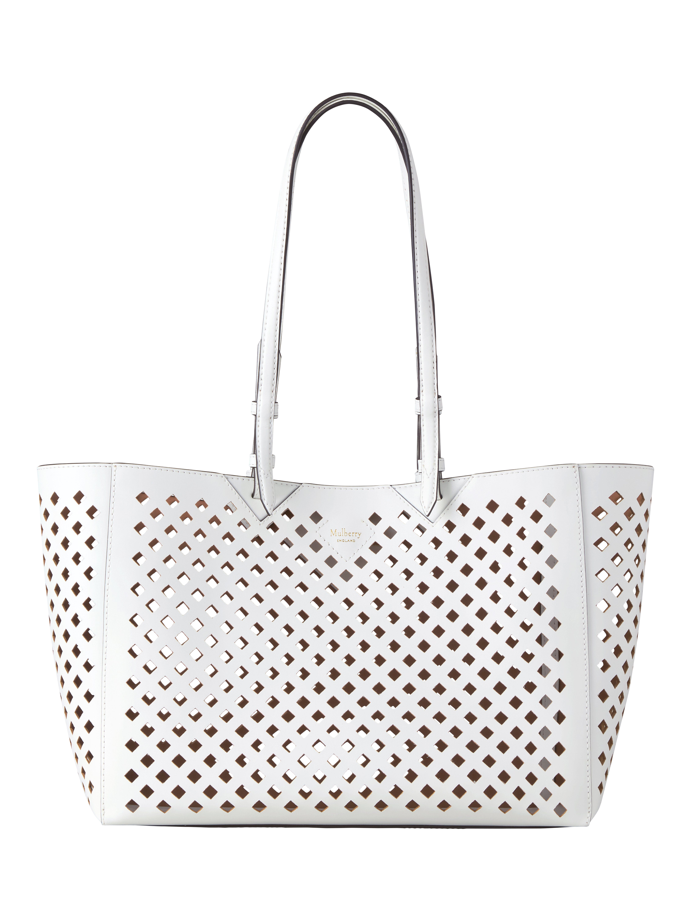 Product image 7 of 7, which shows Mulberry Perforated Leather Tote Bag, White
