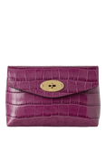Muberry Darley Shiny Small Croc Leather Cosmetic Pouch, Orchid Bloom