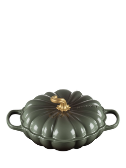 Le Creuset Cast Iron Pumpkin Shallow Casserole, 28cm, Volcanic, Thyme