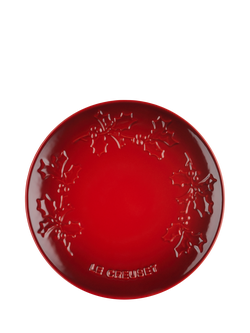 Le Creuset Stoneware Holly Side Plate, 19cm, Cerise