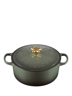Le Creuset Cast Iron Noel Round Casserole, 24cm, Thyme, Thyme