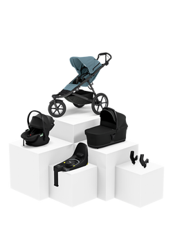 Thule Urban Glide 3 Stroller, Bassinet, Maple Car Seat and Alfi Base Travel System Bundle, Mid Blue, Mid Blue