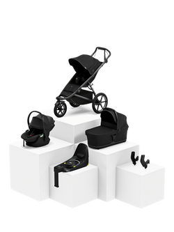 Thule Urban Glide 3 Stroller, Bassinet, Maple Car Seat and Alfi Base Travel System Bundle, Black, Black