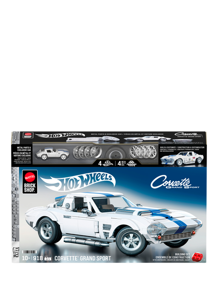 Hot Wheels Mattel Brick Shop Corvette Grand Sport Car Building Set - view 2, Multi