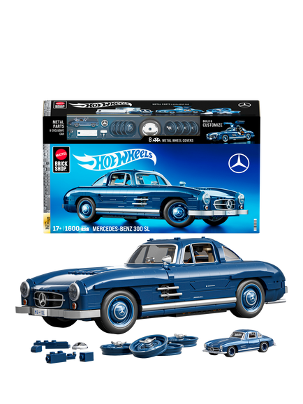 Hot Wheels Mattel Brick Shop Mercedes-Benz 300 SL Car Building Set - view 2, Multi