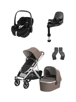 Uppababy Vista V3 Pushchair with Maxi-Cosi Pebble Pro2 Baby Car Seat and Base Bundle, Dark Brown, Dark Brown