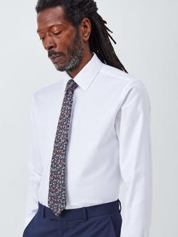 John Lewis Ditsy Floral Silk Tie, Navy/Orange - view 2, Navy/Orange