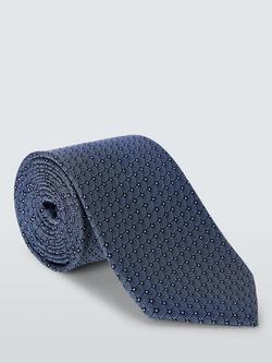 John Lewis Silk Fan Floral Tie, Airforce