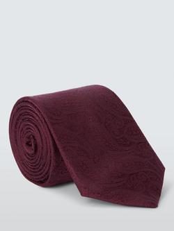 John Lewis Silk Paisley Tie, Burgundy