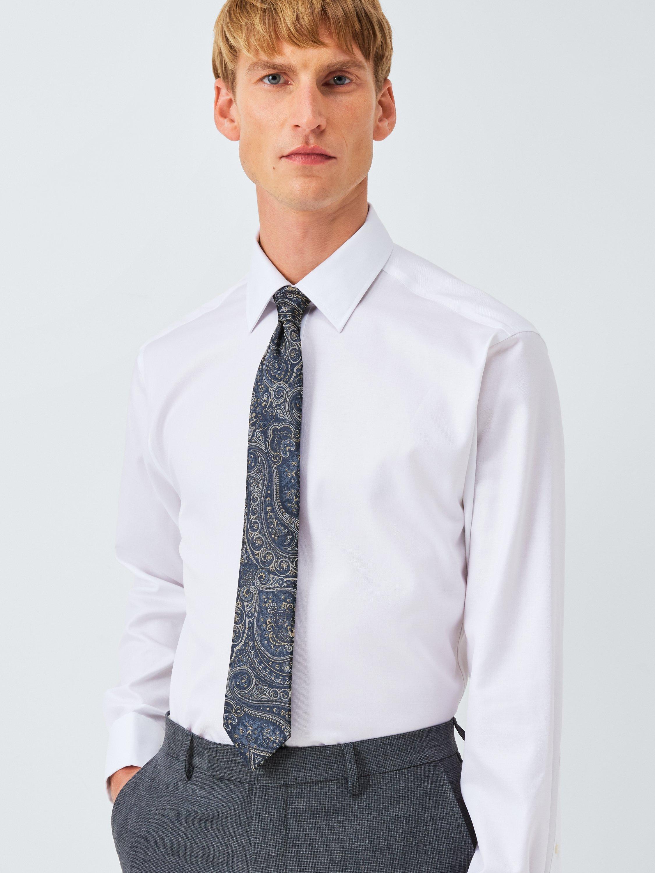 Product image 2 of 3, which shows John Lewis Silk Paisley Tie, Grey