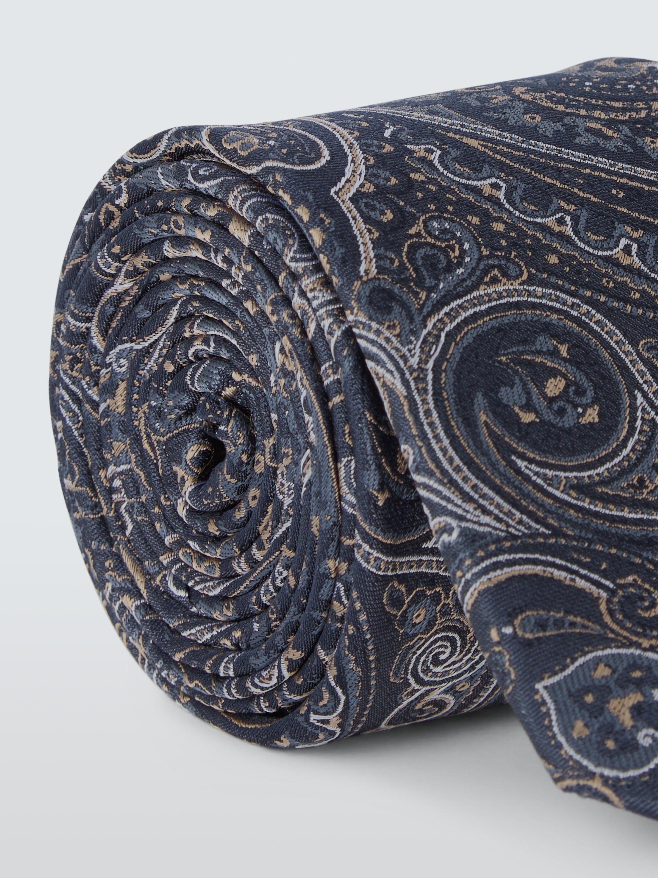 Product image 3 of 3, which shows John Lewis Silk Paisley Tie, Grey