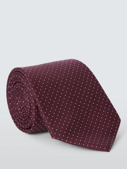 John Lewis Silk Micro Spot Tie, Burgundy