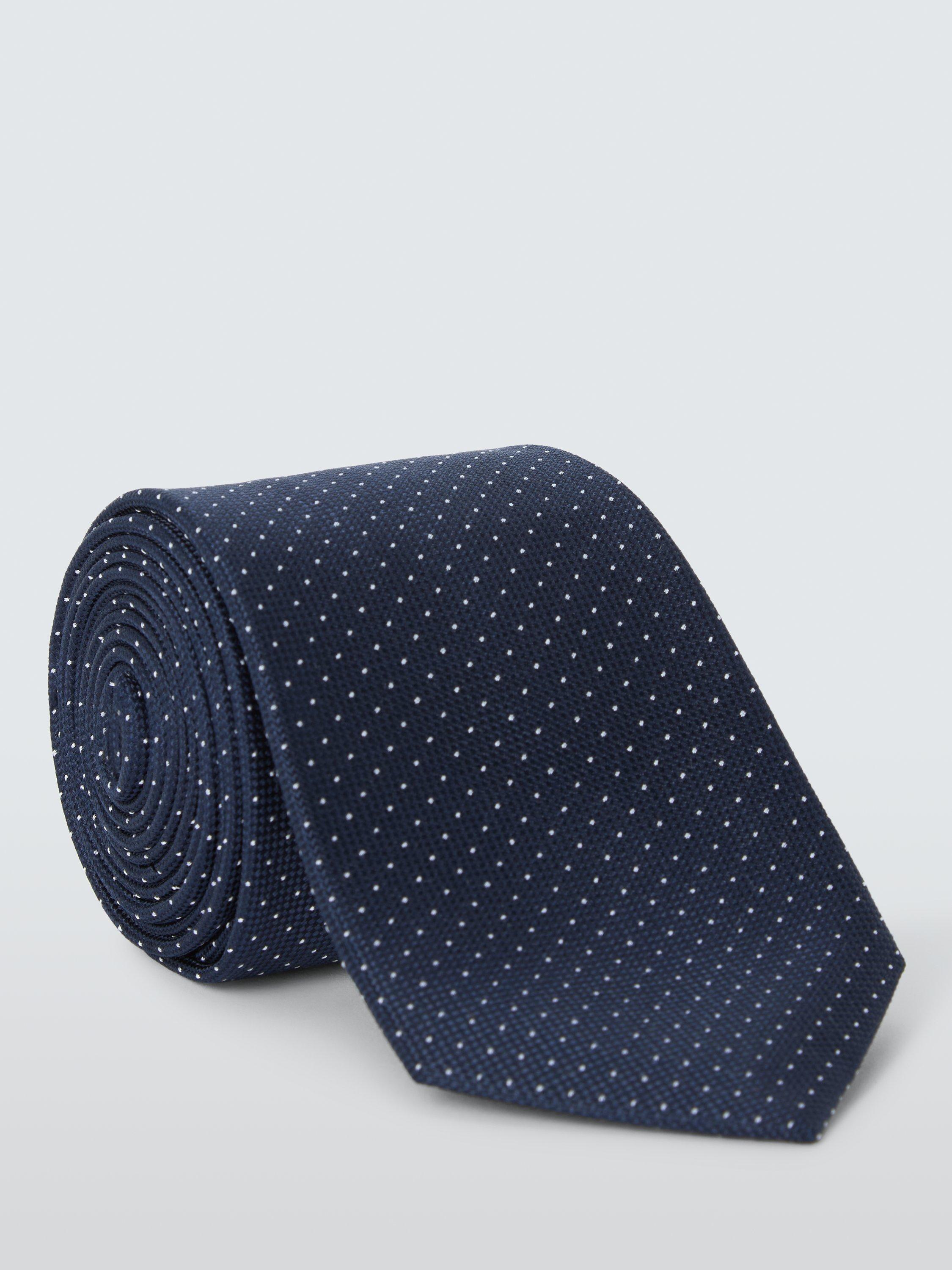 Product image 1 of 3, which shows John Lewis Silk Fan Floral Tie, Navy