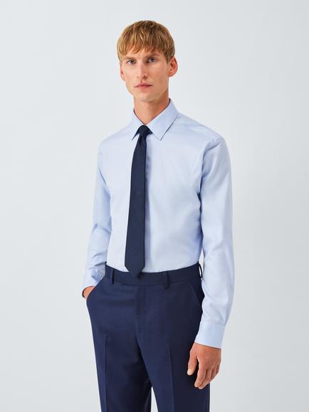 John Lewis Silk Micro Spot Tie - view 2, Navy