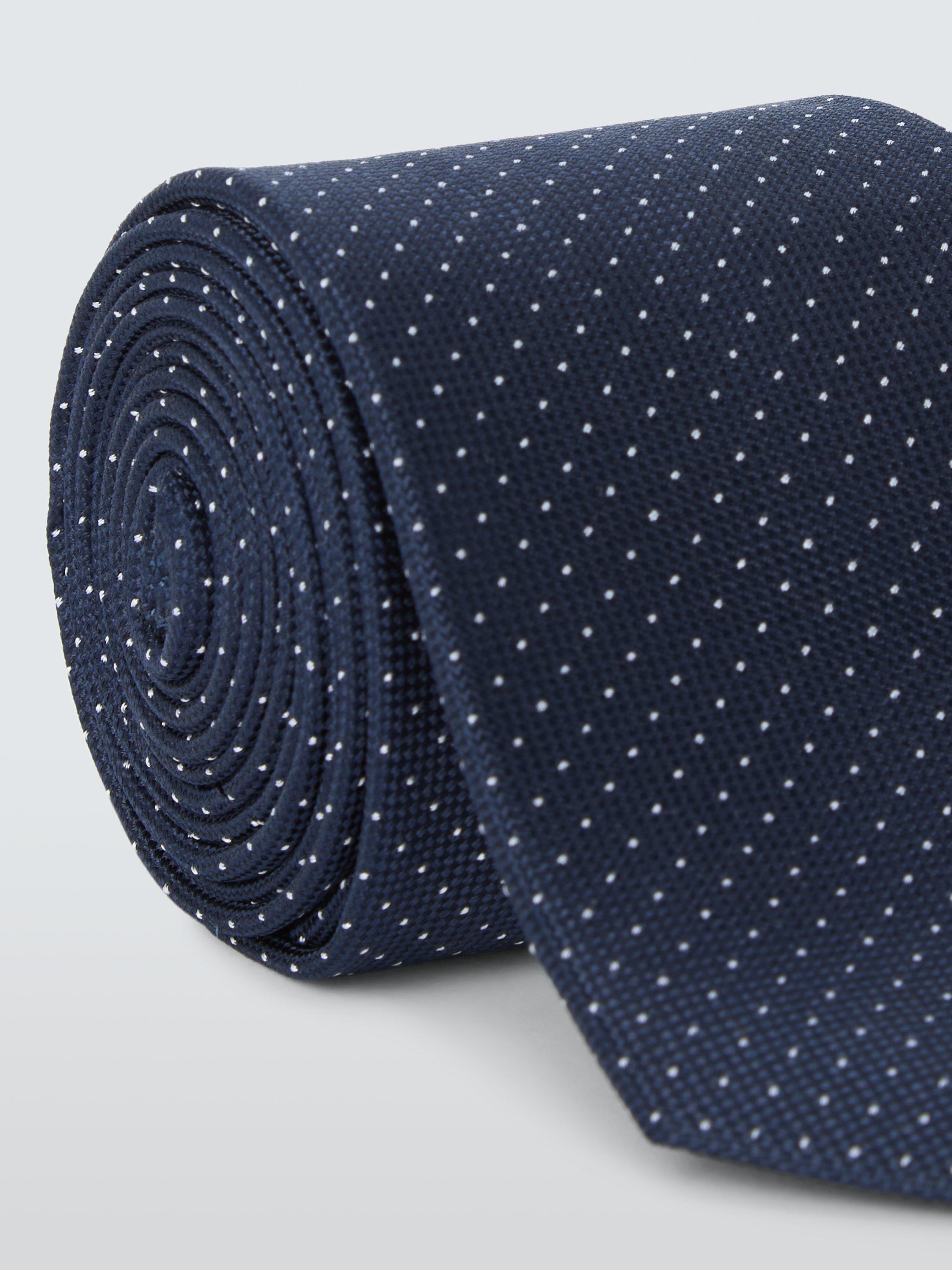 Product image 3 of 3, which shows John Lewis Silk Fan Floral Tie, Navy