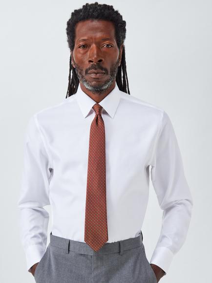 John Lewis Silk Small Diamond Tie, Dusty Orange - view 2, Dusty Orange