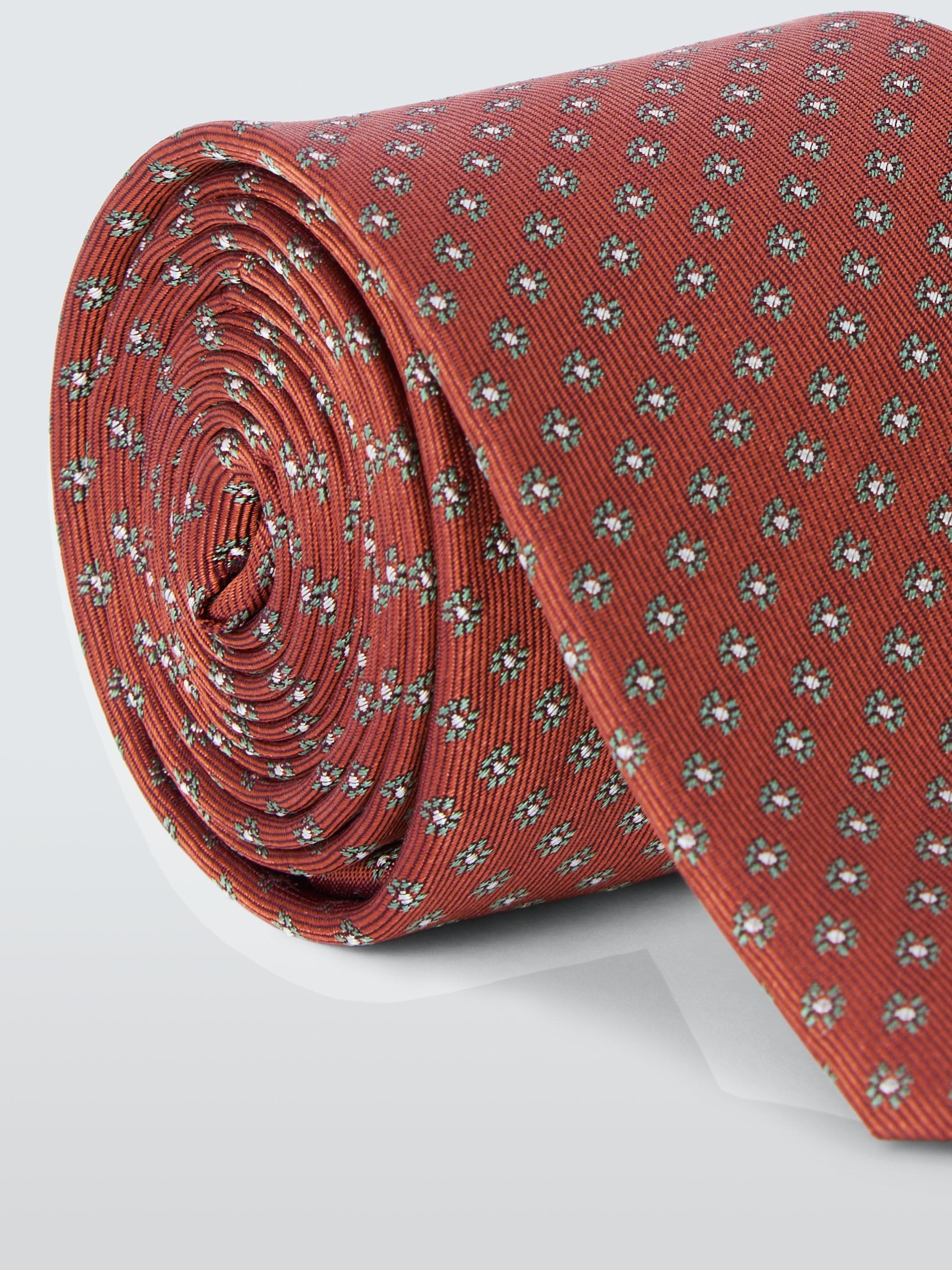 Product image 3 of 3, which shows John Lewis Silk Small Diamond Tie, Dusty Orange