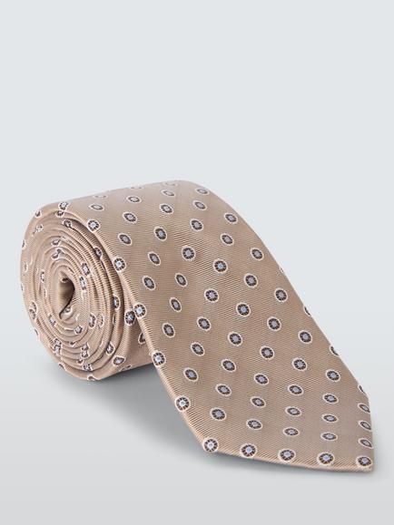 John Lewis Silk Small Circle Tie, Champagne, Champagne