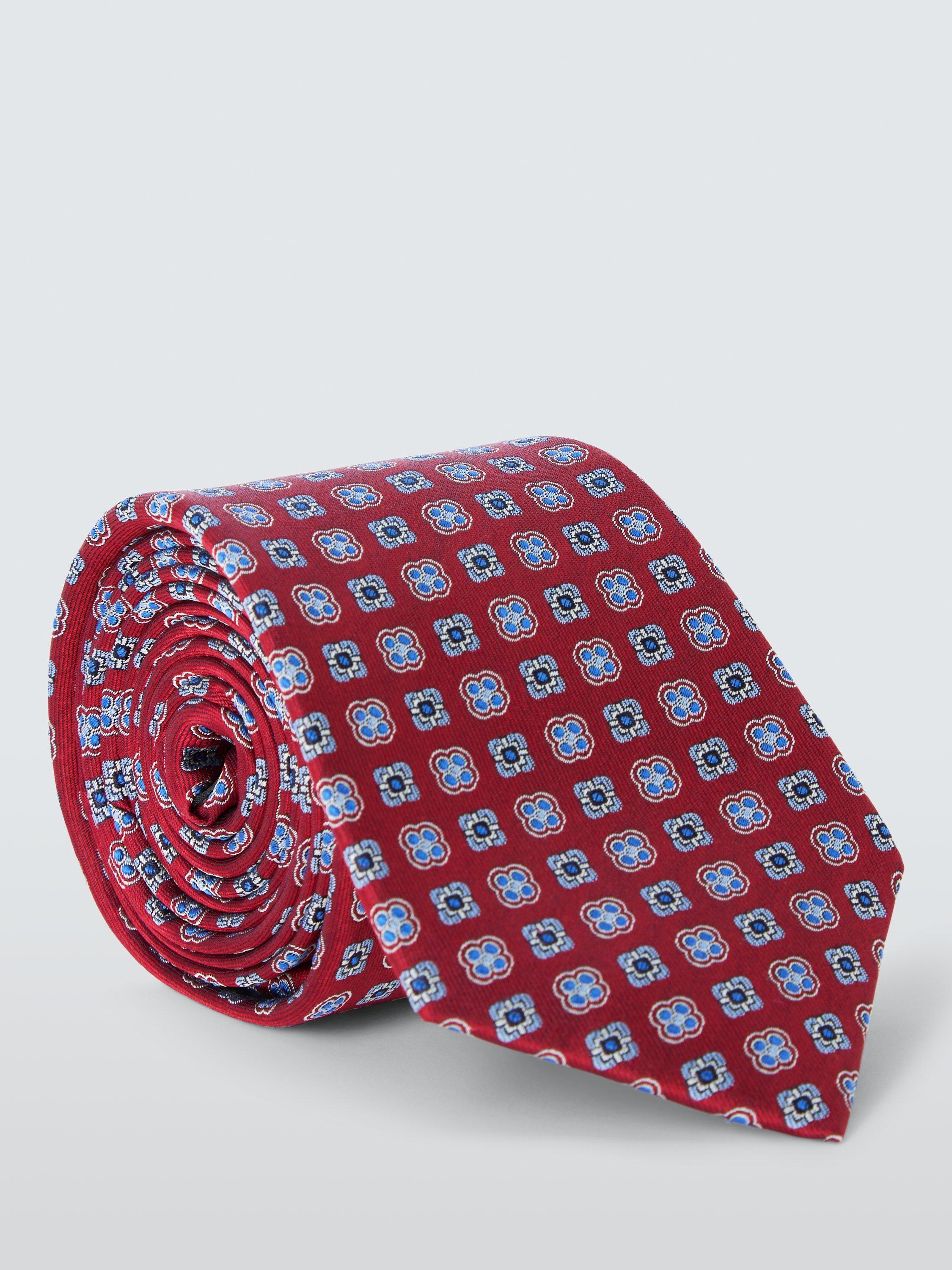 Product image 1 of 3, which shows John Lewis Silk Small Foulard Tie, Red