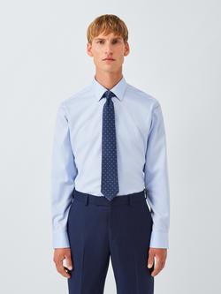 John Lewis Silk Small Square Tie, Airforce - view 2, Airforce